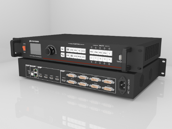 上海靈信VX-6視頻處理器4個HDMI通道4K超高清輸入，可以實現(xiàn)超大屏點對點顯示
